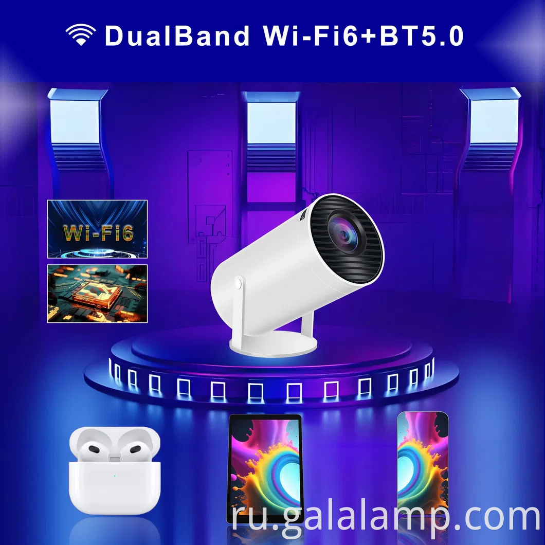 Беспроводной 4K удаленный проектор с Android 11 и Bluetooth Technology Portable